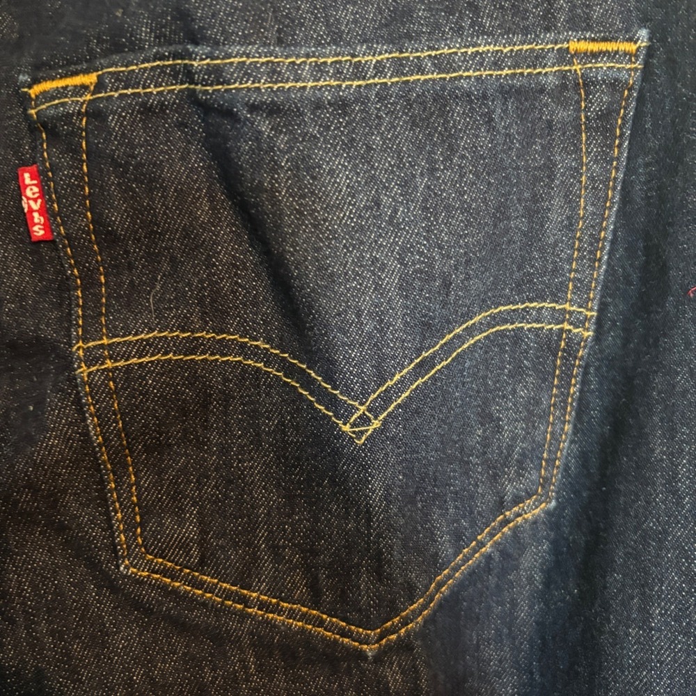 Y2K Men's Levis 501 Original Fit Straight Leg Indigo Blue Button Fly Jeans 32x34 - Picture 6 of 15